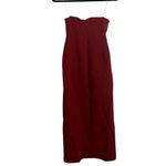 Acler. NEW NWT Whitnell Strapless Midi Dress In Burgundy Photo 9