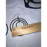 Modernist Double Dangle Hoop Silver and Gunmetal Earrings Silver Photo 4