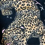 Rebecca Taylor x Google Collab Black Graphic T-Shirt Tee Cheetah Animal Print S Photo 3