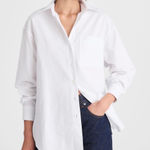 Madewell  Women's Oversized White Button Up Cotton Long Sleeve Shirt XS New Photo 0