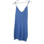 Free People FP Beach  Ribbed Knit Swing Blue Sleeveless Roper Size Large Photo 3