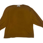 ZARA  Knit Balloon Sleeve Blouse Women's Size Large Neutral Fall Colors Viscose Photo 0