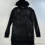 Hot Topic  XS Black Fishnet Tunic Hoodie Sheer Long Grunge Punk Whimsigoth Goth Photo 3