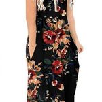 DB MOON Women Summer Casual Short Sleeve Dresses Empire Waist Dress with Pockets Black Size XL Photo 0