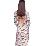 Cara Cara Aria Geo Print Crepe Midi Dress In Geo Moss In White size XS Blue Photo 1