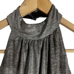 Black Halo Genesis Black Silver Wide Leg Halter Cocktail Jumpsuit Size 2 Photo 5