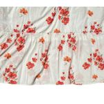 Polagram Womens  White Coral Floral Print Flowy Boho Ruffled Maxi Dress Plus 1X Photo 1