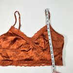 SheIn Orange Floral Embossed Silky Lace Trim Corset Silhouette Crop Tank Top L Photo 6