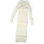 525 America Ribbed Knit Maxi Dress Button Front Long Sleeve, Chalk, Size S, NWT Photo 2