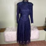 Jessica McClintock  Vintage High‎ Neck Basque Drop Waist Lace Princess Dress 6 Photo 1