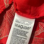 Banana Republic  Leaf Embroidered Puff Sleeve Linen Blouse Size Medium Photo 3