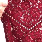 WAYF  Women's Garnet Lace Overlay Sleeveless High Neck Portrait Blouse sz M Photo 5