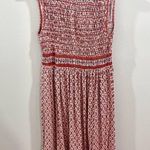 Sophie Max  Burnt orange and white smocked V-neck dress size medium Photo 1