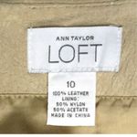 Loft 90s Ann Taylor Tan Suede High Rise Side Slit Skirt with Belt Size 10 Photo 2