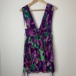 Roccoco Sand Aerin Pleated Cutout Chiffon Mini Dress Womens Medium Purple Photo 7