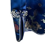 Women’s Chinese Asian traditional bright blue jacquard sleeveless dress Size L Photo 3