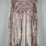 Studio Y Light Rose/Forest Green Funky Pleated Camo Midi Skirt Size L Photo 0