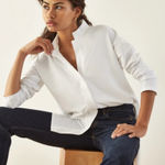 ADAY  Something Borrowed White Button Up Shirt Photo 0