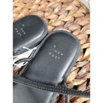 A New Day  Tiffany Women's 7 Black Leather Memory Foam Ankle Strappy Sandals Photo 1