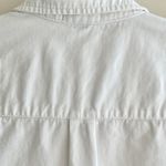 Democracy  White Denim Button Down Shirt Jacket w/ Raw Hem & Pockets, Size Small Photo 14
