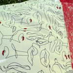 Incanto Italy Avant Garde Abstract Woman Figure Lips Camisole Pajama Top Size M Red Size M Photo 3