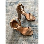 Steve Madden  Beige Carrson High Heel Ankle Strap Block Heel Sandal Size 6 Photo 1