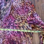 Lafayette 148  Career Silk Button Down Blouse Size 6 Cheetah Top Photo 4