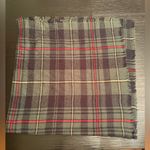 Altar'd State Green Tartan Plaid Blanket Scarf Large Square Fringe Raw Edge Photo 1