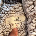 Thread and Supply Sherpa Vest Zip up pockets oatmeal collared neckline Medium Photo 9