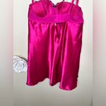Cacique NTM: Hot Pink/Black Lace Babydoll Chemise Silk Blend Lingerie Sz 18/20 Photo 11