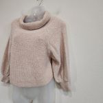 Free People  Cowl Neck Long Sleeve Ribbed Knit Sweater Beige Pullover Size Small Photo 1