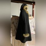 Black Faux Fur Trimmed Jacket Size L Photo 7