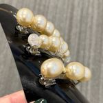 3 Vintage Hair Clips Pearl Barrettes Beaded Iridescent Beading Set New Photo 3