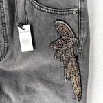 EXPRESS Slim Super High Rise Womens Jeans Size 8 Gray Denim Stretch Embellished Photo 3