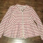 Free People military red stripe peplum ruffle boho jacket Photo 0