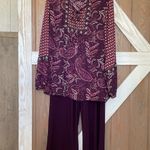 Dress Barn Purple Paisley Blouse and Pants Set. See description. Top Suze XL Pants 16 NWOT Photo 1