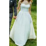 BHLDN NEW  Whispers & Echoes Bellevue Ivory White Linen Wedding Bridal Gown Sz 12 Photo 9