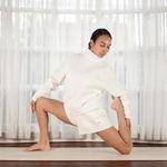 Alo Yoga Waffle Weekend Escape Mock Neck Long Sleeve Ivory S Photo 17