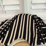 Black & Cream Woven Tassel‎ Bag Photo 1