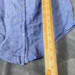 Christian Siriano Top Small Shirt 100 % Linen Sleeveless Blue Cool Beach Coastal Photo 4