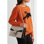 Gucci Red & Yellow Intarsia Wool Puma Knit Striped Crewneck Sweater Size M NWT Photo 8