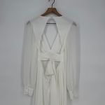 Lulus Talk About Divine White Long Sleeve Backless Maxi Dress Size M Size M Photo 7