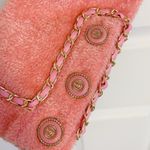 Sakura Peach Pink Y2K Elegant Gold Chain Buttoned Cardigan Jacket Top Photo 3