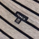 Torrid  Short Sleeve High-Lo Striped Jersey Dress in Gray & Black - size … Photo 3