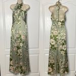 Reformation NWOT  Veria Silk Halter Dress in Tarragon Size 6 Photo 4