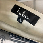 #306 LULUS Mystical Moment Gray Print Maxi Dress Black Size L Photo 9