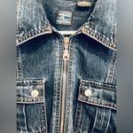 French Cuff Blue Jean Jacket Size L Photo 2
