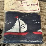 Vtg Knitted Sweater Band Acrylic Lyle's Made in USA Red White Blue Sail Boats Size undefined Photo 0
