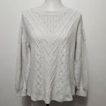 Lucky Brand  Light Gray Cable Knit Sweater Size Medium Photo 1