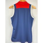 Adidas  Womens Sleeveless Golf Polo Shirt S Red/Navy Anthem Country Club Photo 5